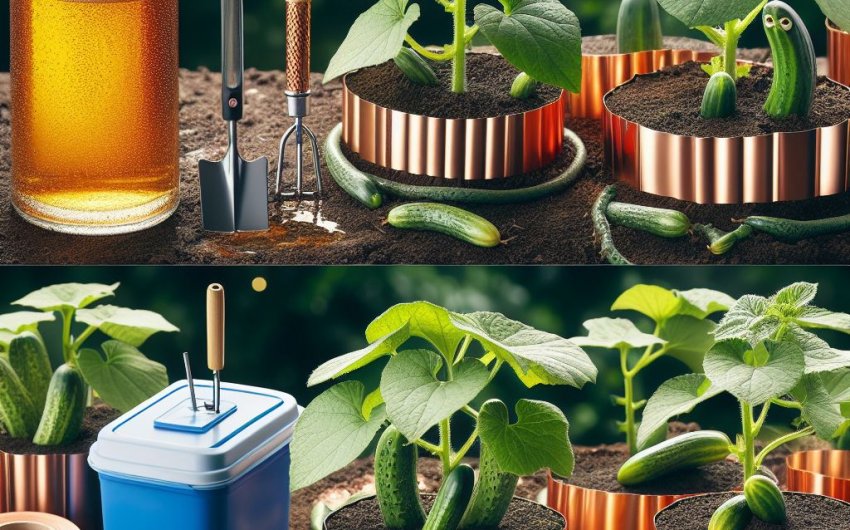 What are the best slug traps for protecting cucumber plants?