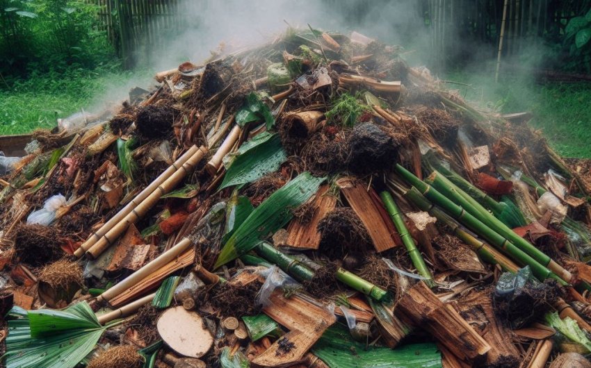 Can I compost bamboo leaves and garden stakes?