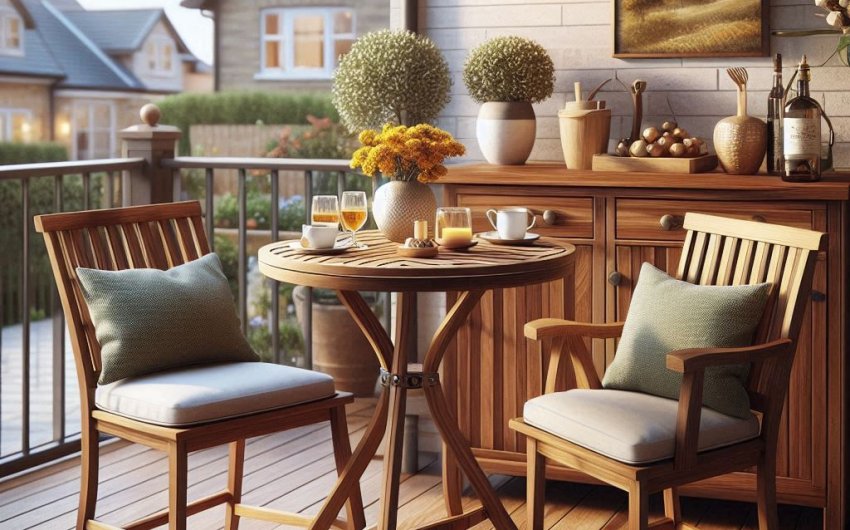 Christopher Knight Acacia Wood Bistro Set - 3 Piece Teak Finish