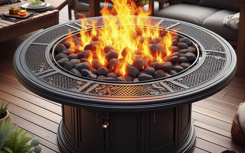 Ciays 28-Inch Propane Fire Pit Table - 50,000 BTU CSA-Listed Outdoor Gas Fire Pit