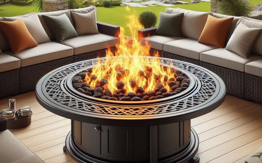 Ciays 42-Inch Gas Fire Pit Table - 60,000 BTU Propane Firepit for Patio & Backyard
