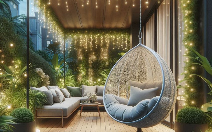 Compact Hanging Egg Chairs for Small Patio Corners