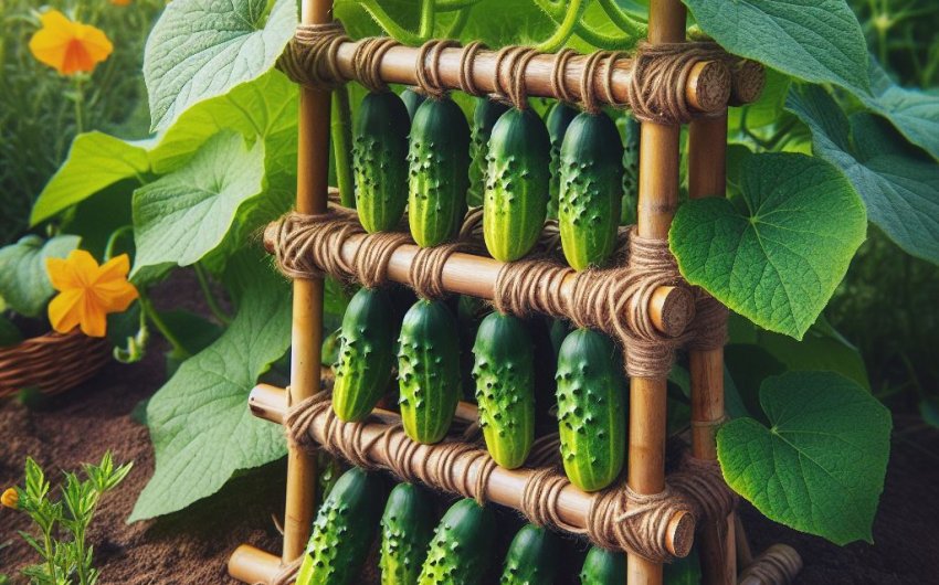 Climbing Cucumber Creativity: Build Your Own DIY Cucumber Trellis!