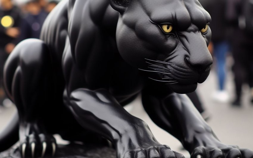 Unleash the Power of the Wild with the Shadowed Predator Black Panther Statue