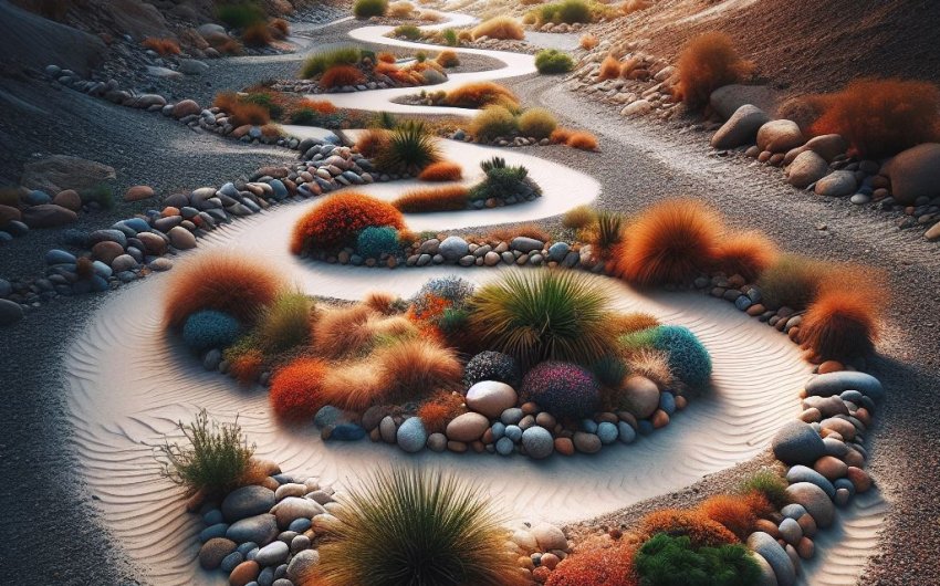 Desert Mirage: Unveiling the Beauty of Dry Riverbed Landscaping