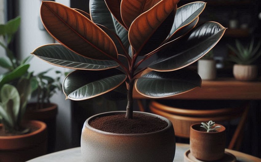 How do I fix brown edges on my Ficus elastica leaves?