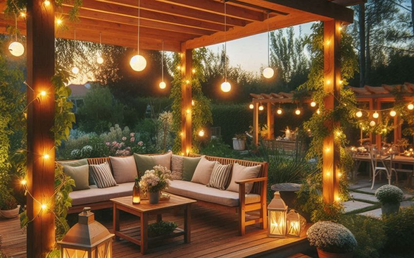 How to Build a Simple Garden Pergola with Lights?