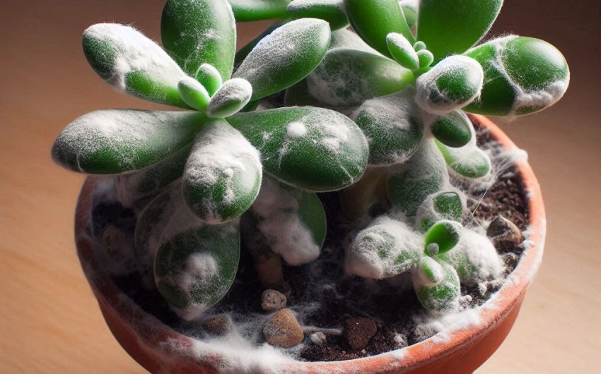 How to deal with white powder on jade plant?