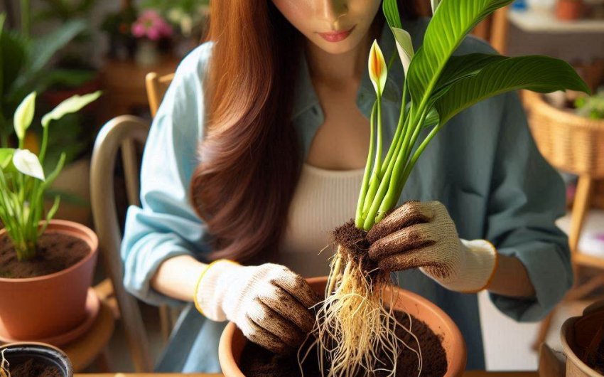 How to Repot a Root-Bound Peace Lily?