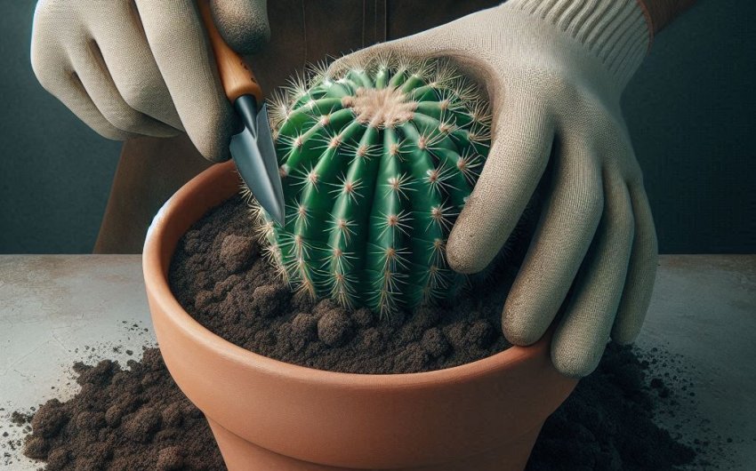 How do you repot a cactus plant?