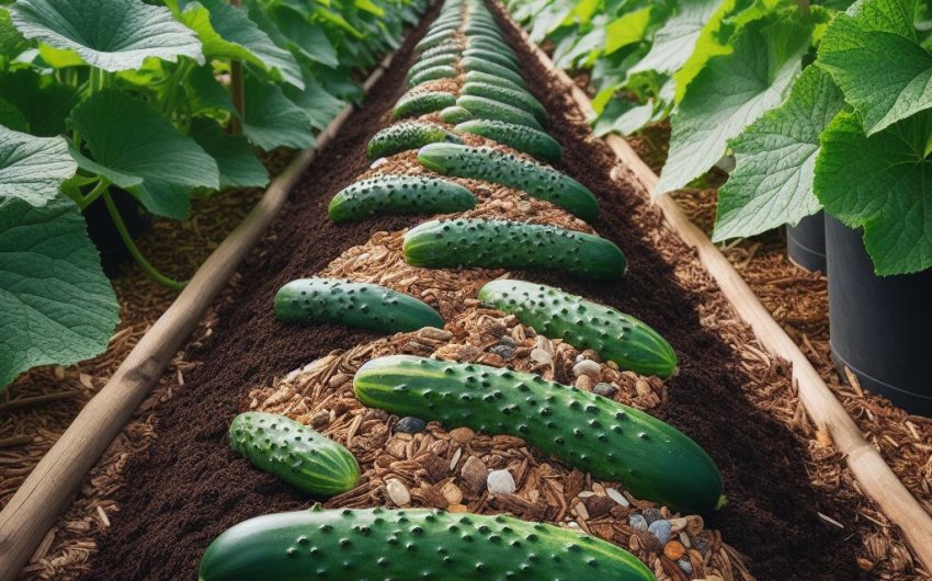 Can mulching help reduce slug problems in cucumber beds?