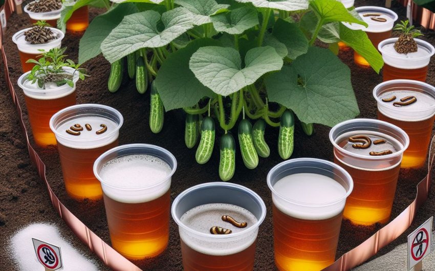 Are there natural remedies to control slugs in my cucumber patch?