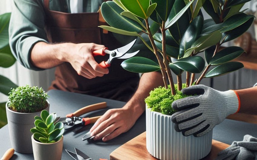 How Do I Prune a Rubber Plant (Ficus elastica) to Encourage Growth?
