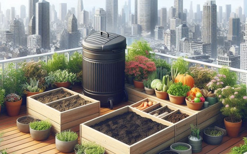 How Do I Create a Composting System for a Rooftop Garden in a City?