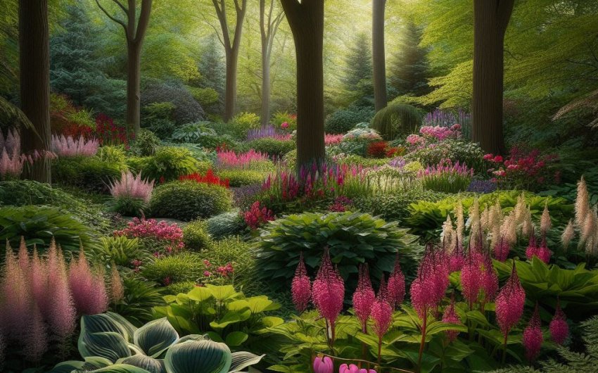 What are some shade-tolerant flowers for a north-facing garden?