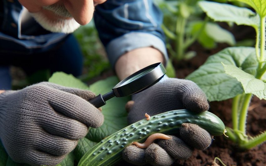 What should I do if I find slugs on my cucumber plants?