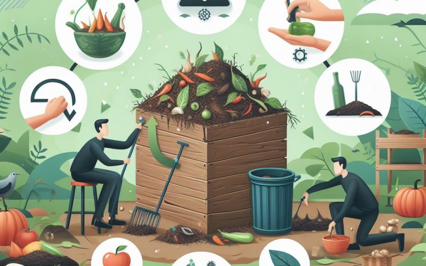 How do I troubleshoot common composting problems like bad odors or slow decomposition?