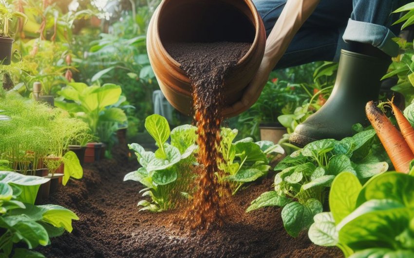 How do I use compost tea to fertilize my plants?