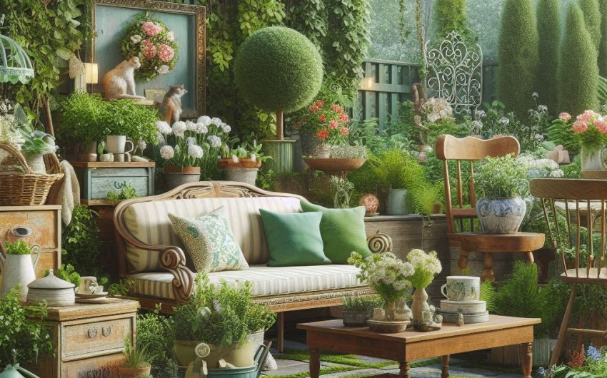How Do I Create a Vintage-Inspired Garden Setting with Upcycled Furniture?