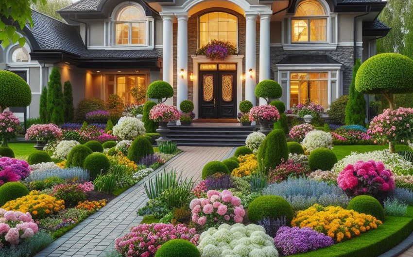 Welcoming Elegance: 15 Flower Bed Ideas for the Front of Your House