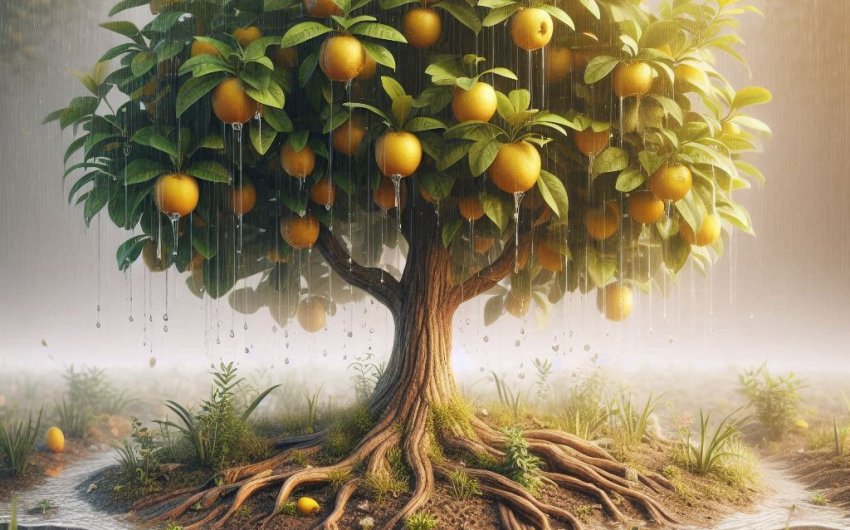 What are the signs of overwatering fruit trees?