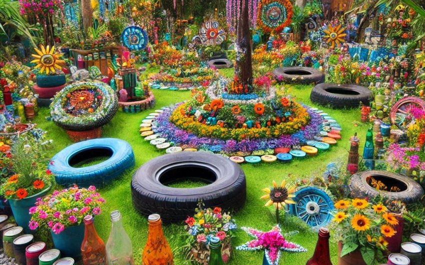 Creative Garden Decor with Recycled Materials