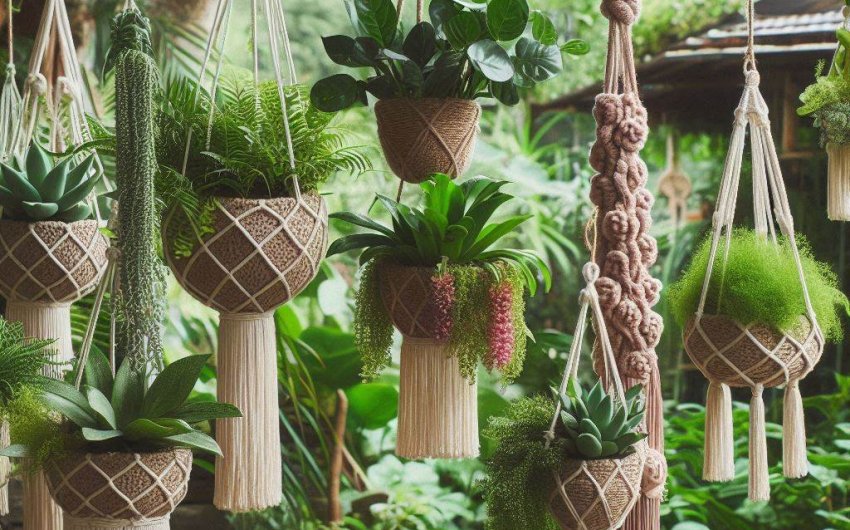 DIY Macrame Plant Hangers for Garden Decor
