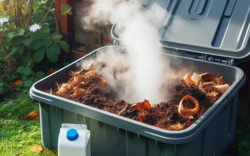 How do I compost spoiled milk and dairy waste safely?