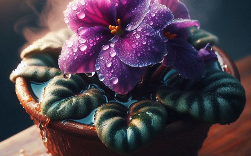 How do I water an African violet from the bottom?