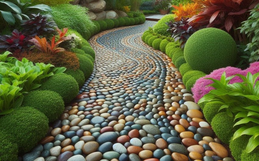 How to Design a Garden Pathway with Pebbles?