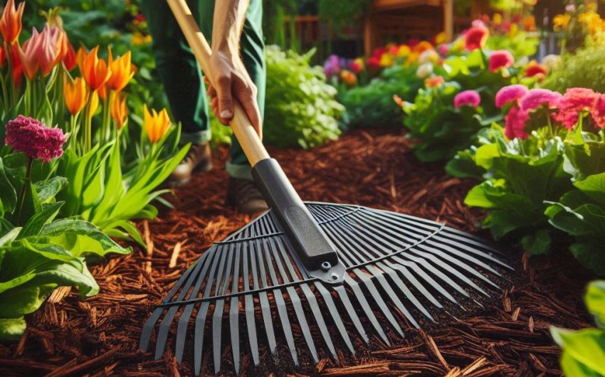 The Benefits of an Adjustable Garden Rake for Mulch Spreading