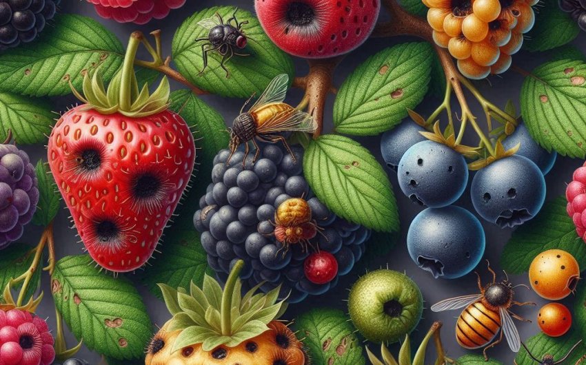 What are common pests that affect berries?