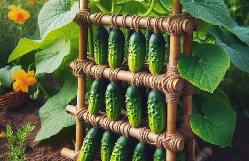 Climbing Cucumber Creativity: Build Your Own DIY Cucumber Trellis!