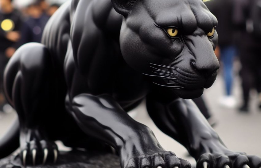 Unleash the Power of the Wild with the Shadowed Predator Black Panther Statue