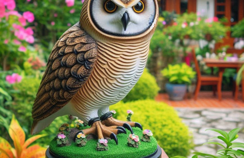 Keep Your Garden Safe with Rotating Head Owl Bird Deterrents