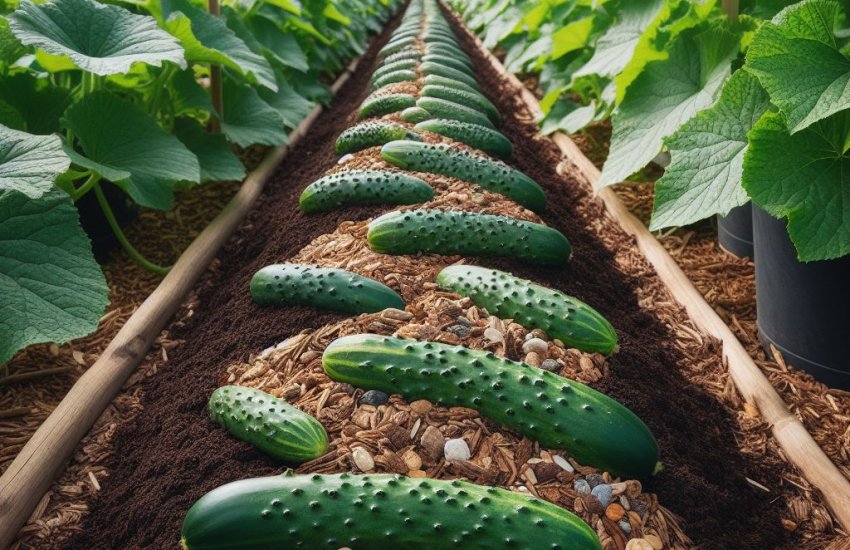 Can mulching help reduce slug problems in cucumber beds?