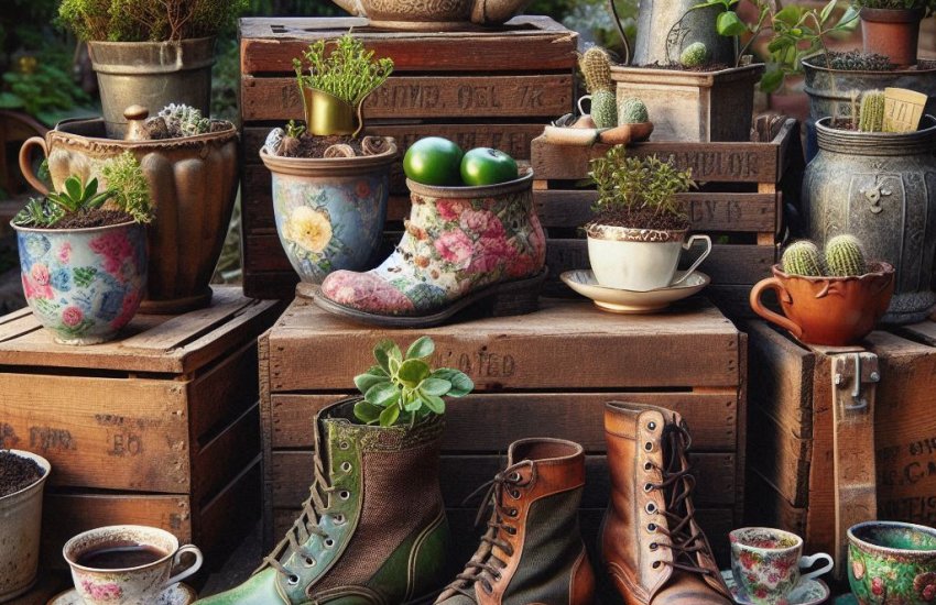 How to Use Repurposed Items as Garden Planter Decorations?