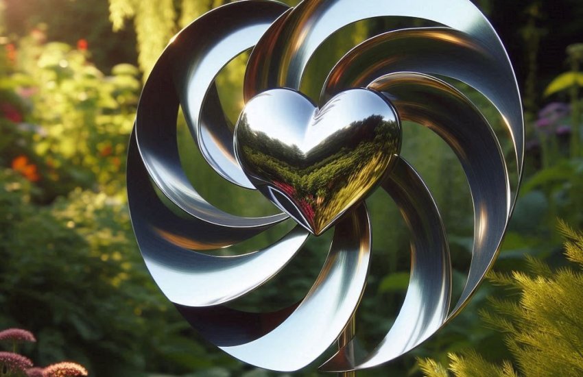 Sparkly Stainless Steel Wind Spinners for Garden & Bird Deterrence